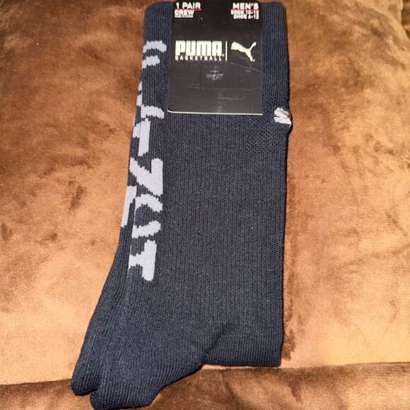 Puma Basketball Crew Socks 1Pair Men's - Picture 1 of 3